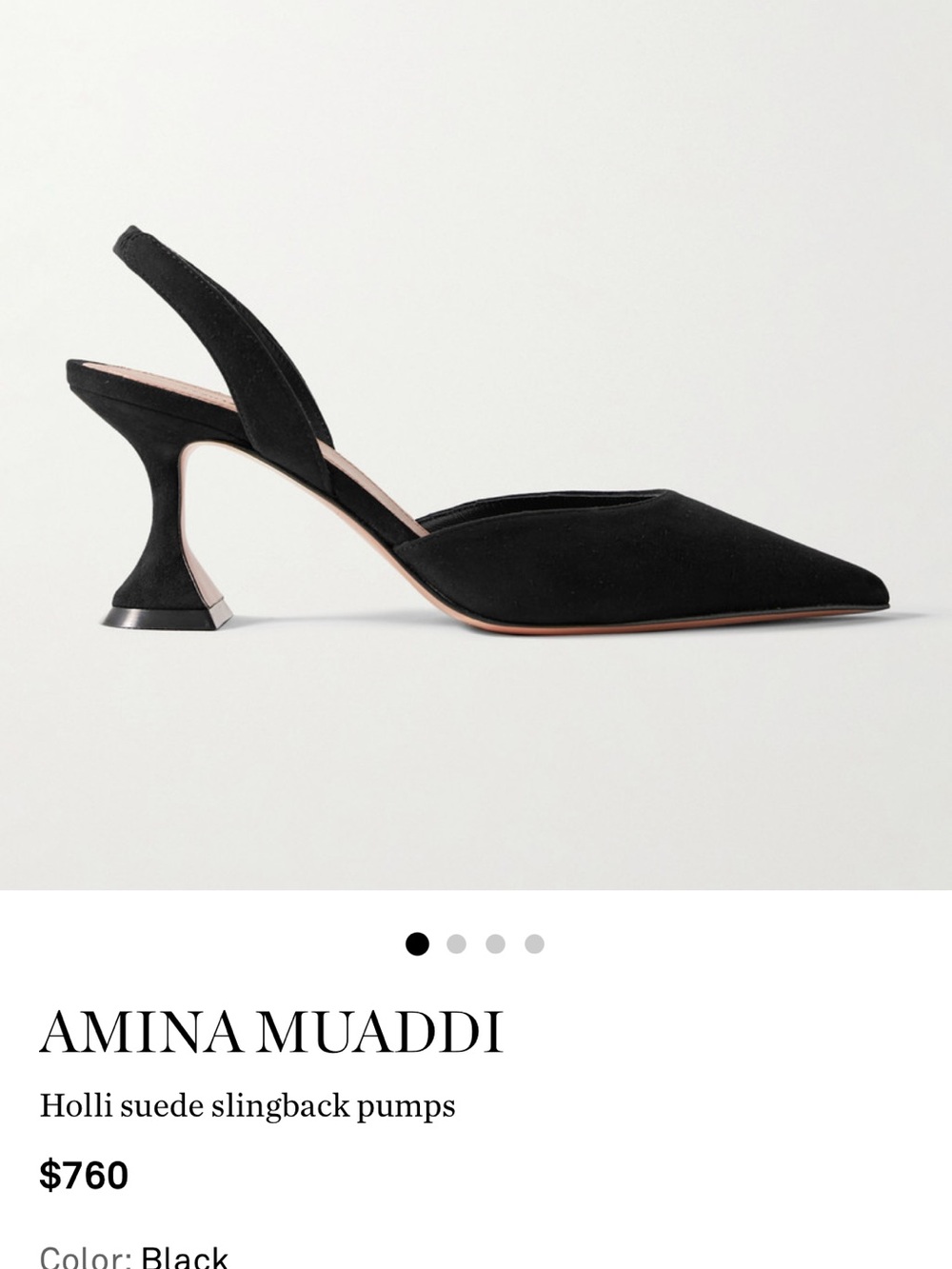 Amina Muaddi Holli 70 Black Suede Slingback Pumps (39) - Picture 3 of 8